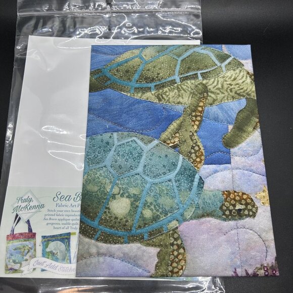 McKenna Ryan Sea Breeze “Sea Turtle” Fabric Art Print Panel Just add Stitches - Picture 3 of 4